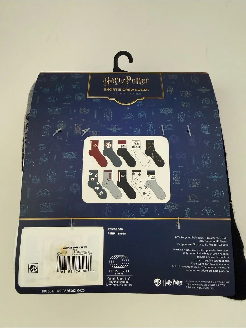 NWT Harry Potter Shortie Crew Socks 10 Pair Set Hogwarts Shoe Size 4-10
